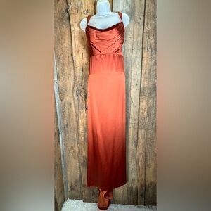 Reem Acra Copper Satin Gown - size 10